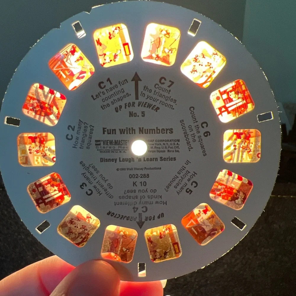 Vintage View-Master Disney Fun with Numbers #5 - 3‎ reels K10 Laugh 'N Learn